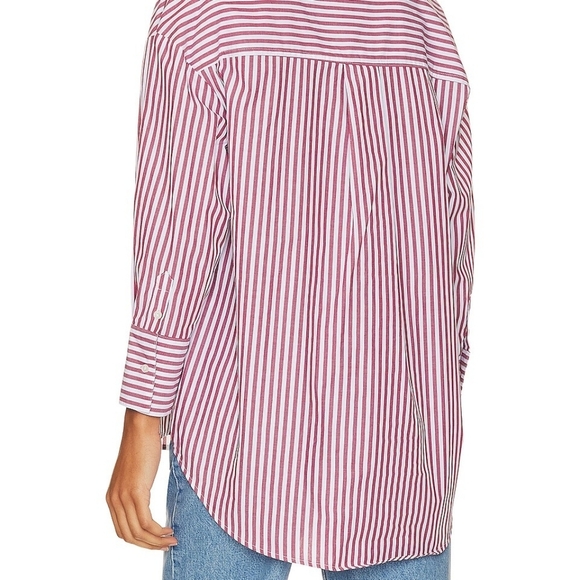 Anine Bing Mika Shirt in Red/White Stripe size XL NWT - Picture 3 of 12